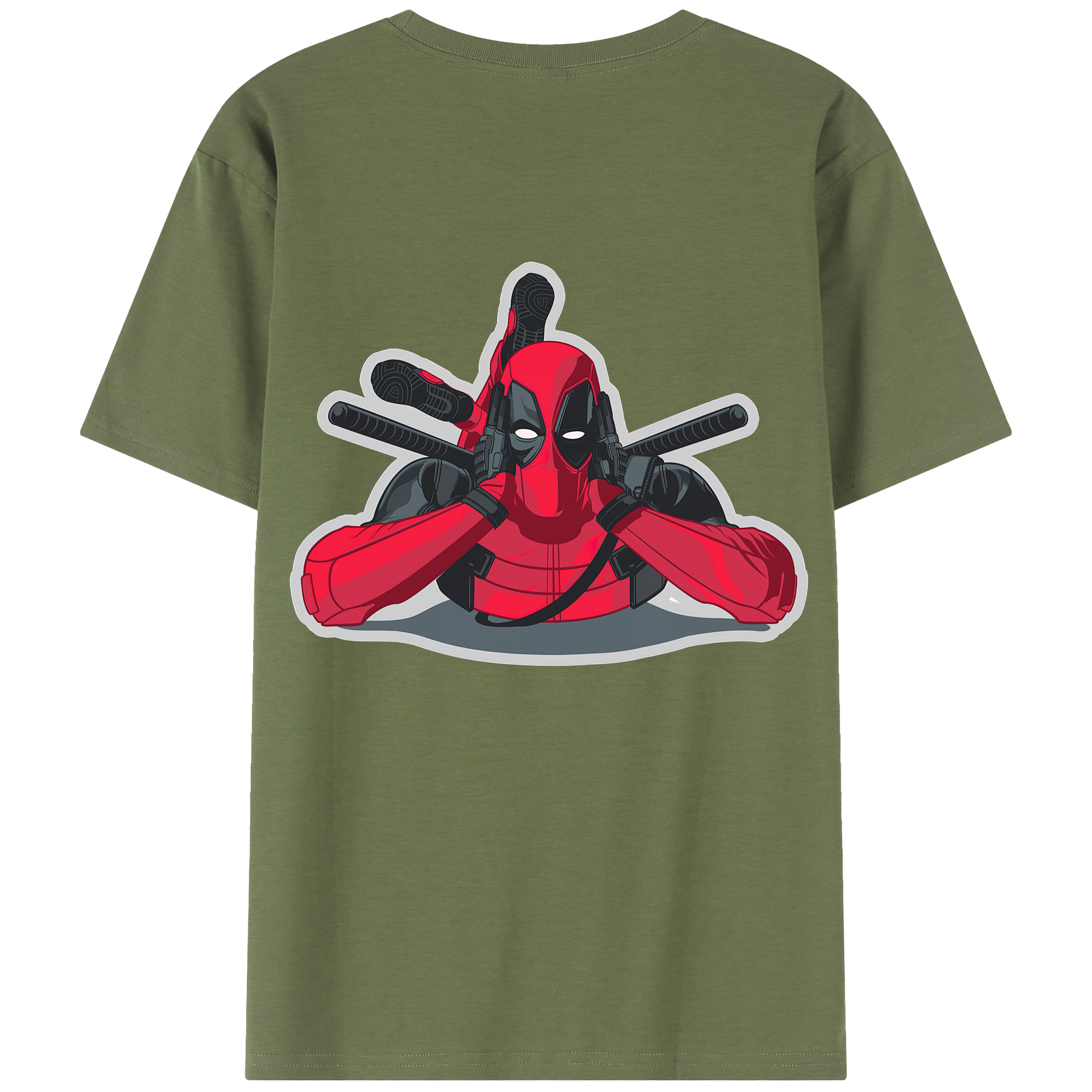 （画像用） Deadpool デッドプール 綿100％半袖Tシャツ（背面プリント）
